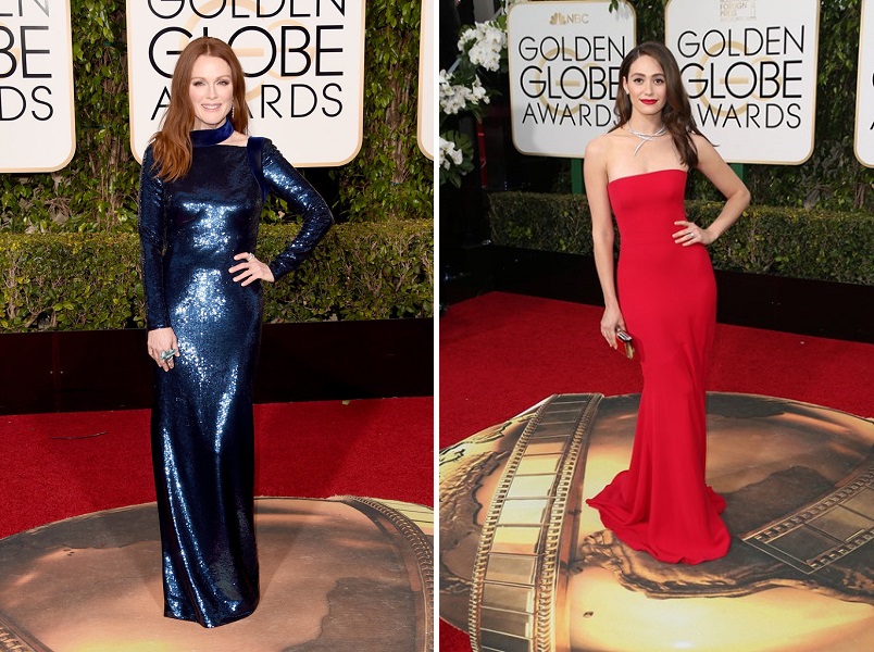 Julianne Moore și Emmy Rossum_Golden Globes 2016